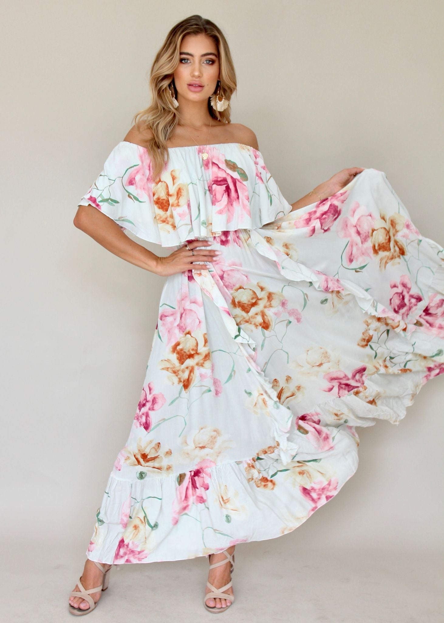 Georgie Off Shoulder Maxi Dress - Selena
