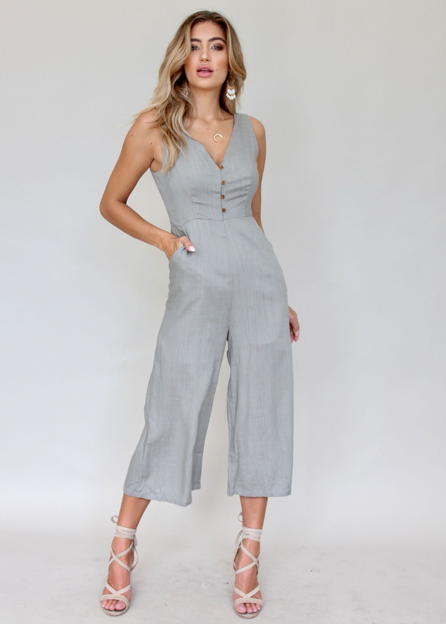 Daxton Pantsuit - Khaki Grey