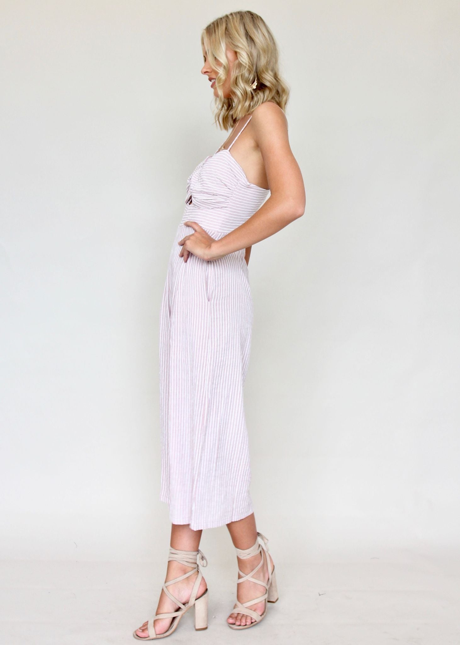 Romara Pantsuit - Mauve Stripe