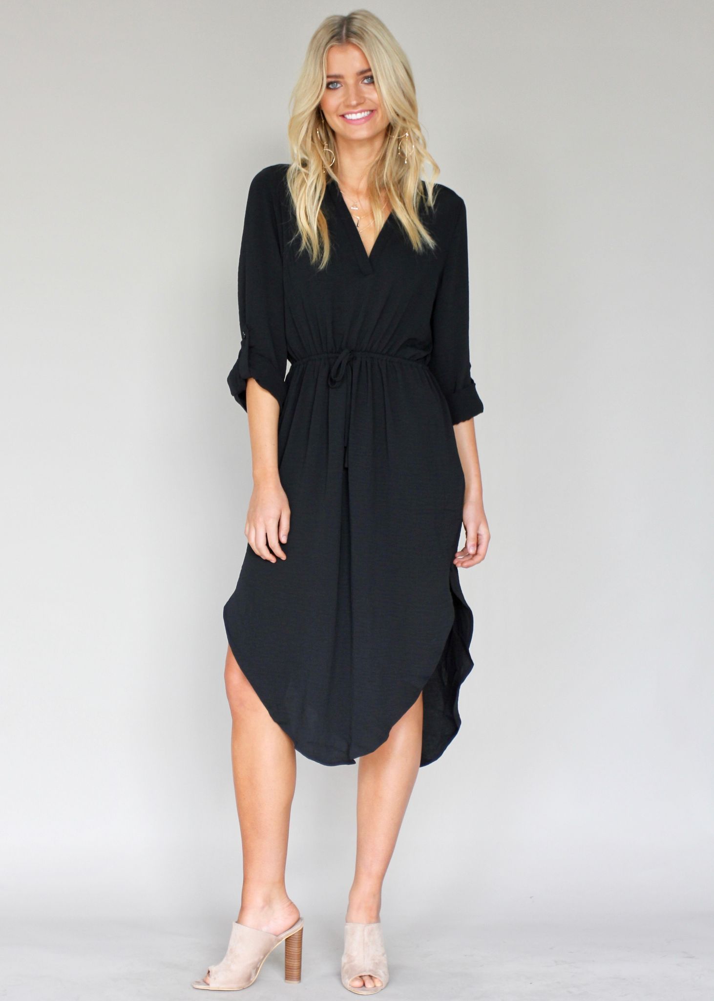 Cut Loose Midi Dress - Black