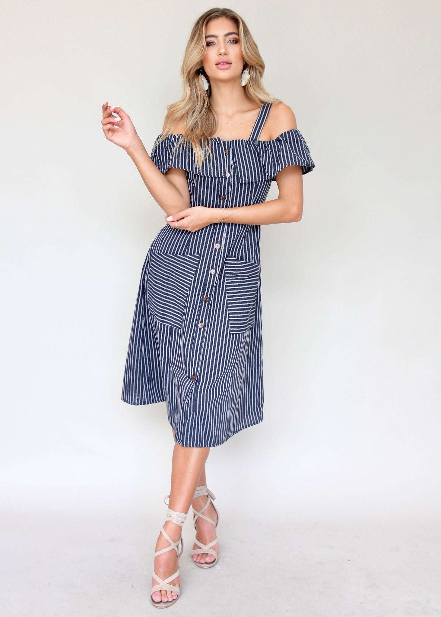 End Game Dress - Navy Stripe