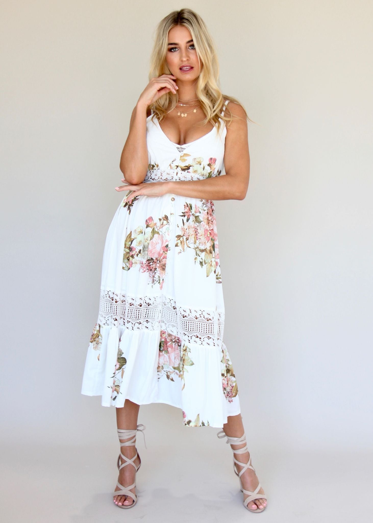 About The Weekend Midi Dress - Lillies
