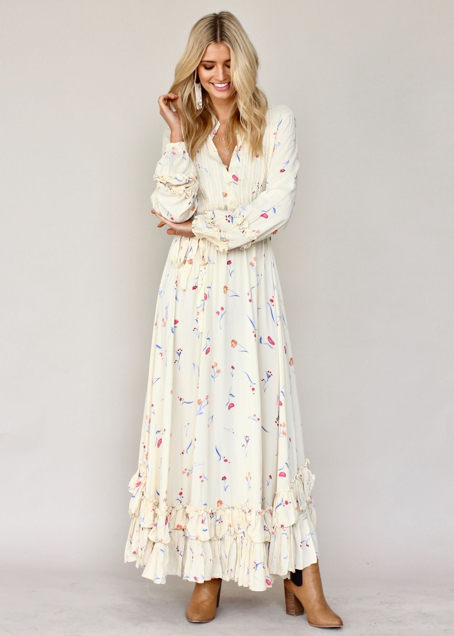 Roxanne Maxi Dress w/ Tie - Atlas