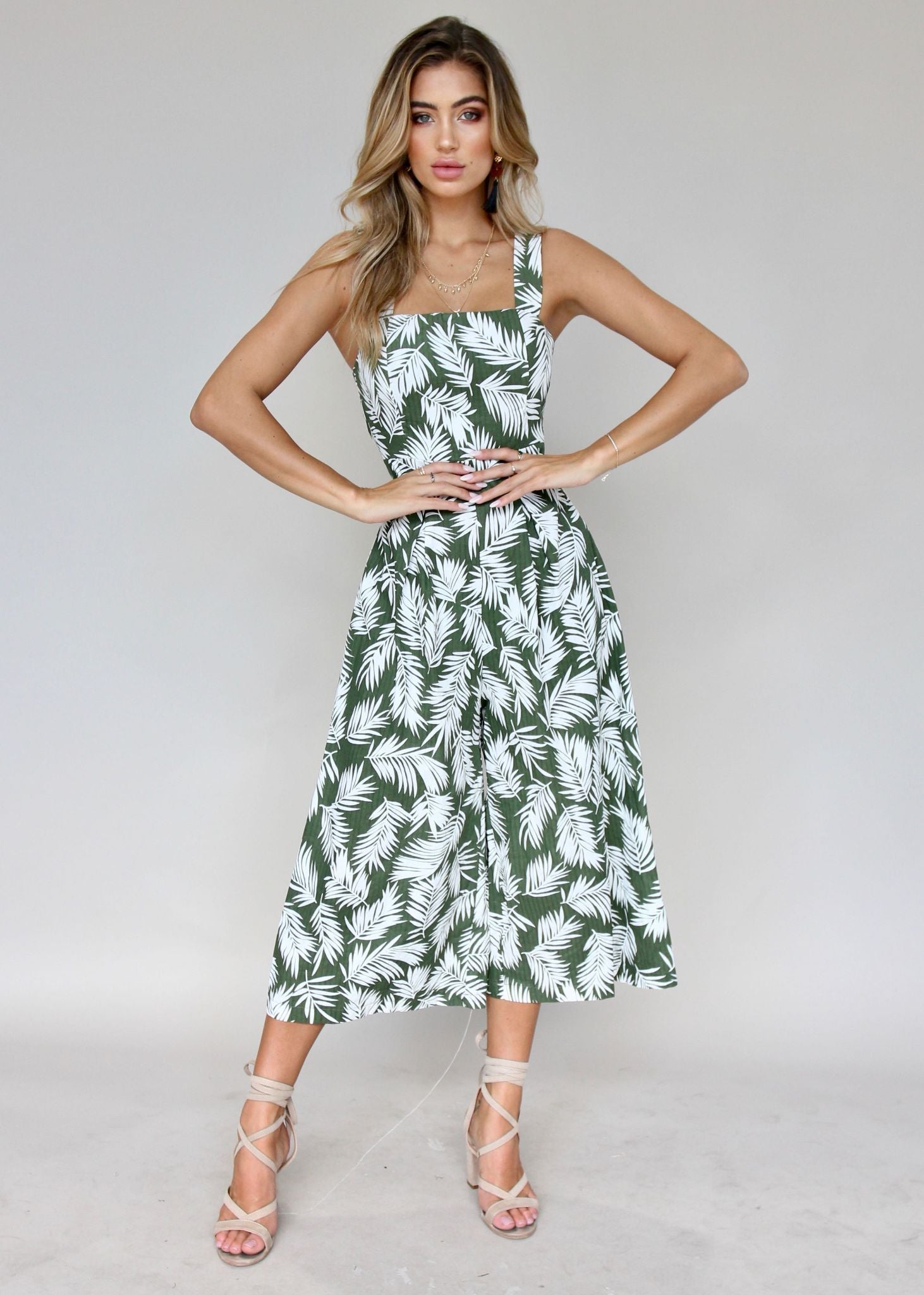Wild Fields Pantsuit - Green Palms