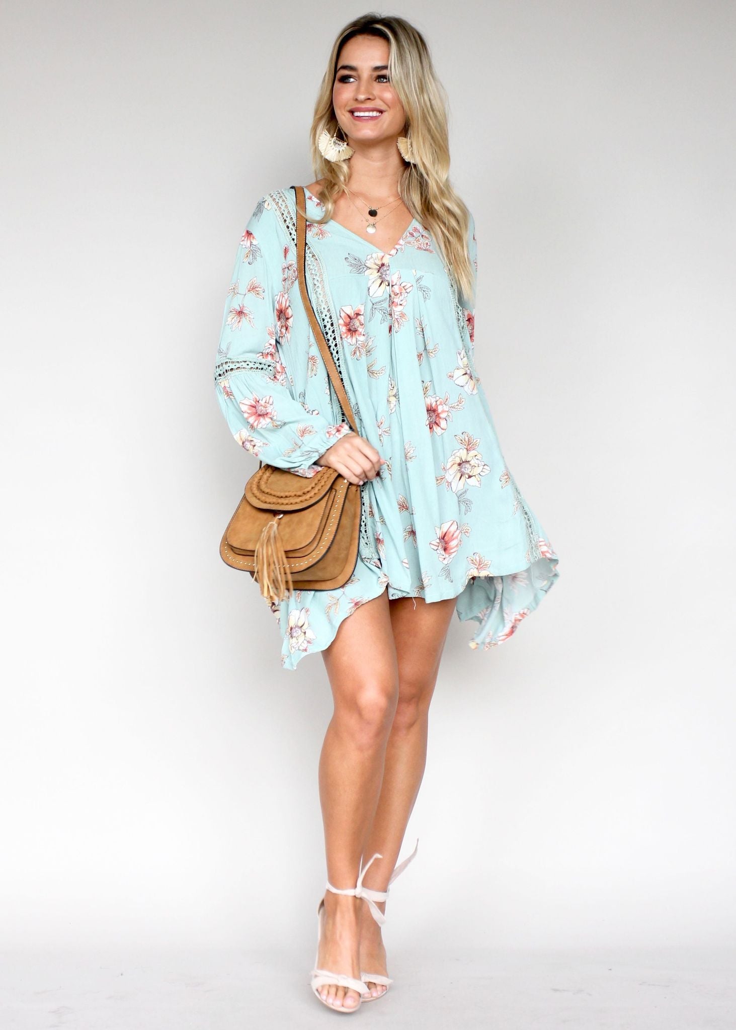 By My Side Swing Dress - Sage Floral