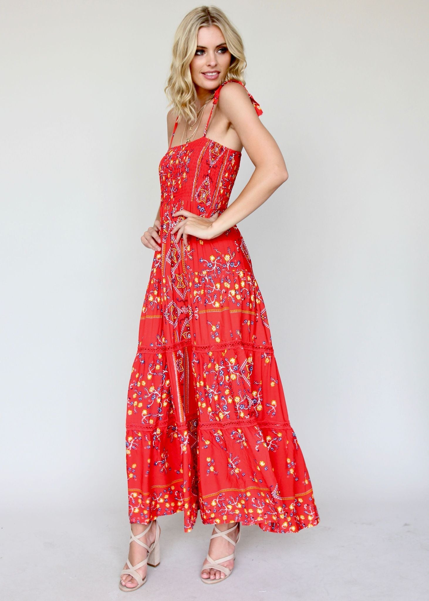 Peach Maxi Dress - Sebastian