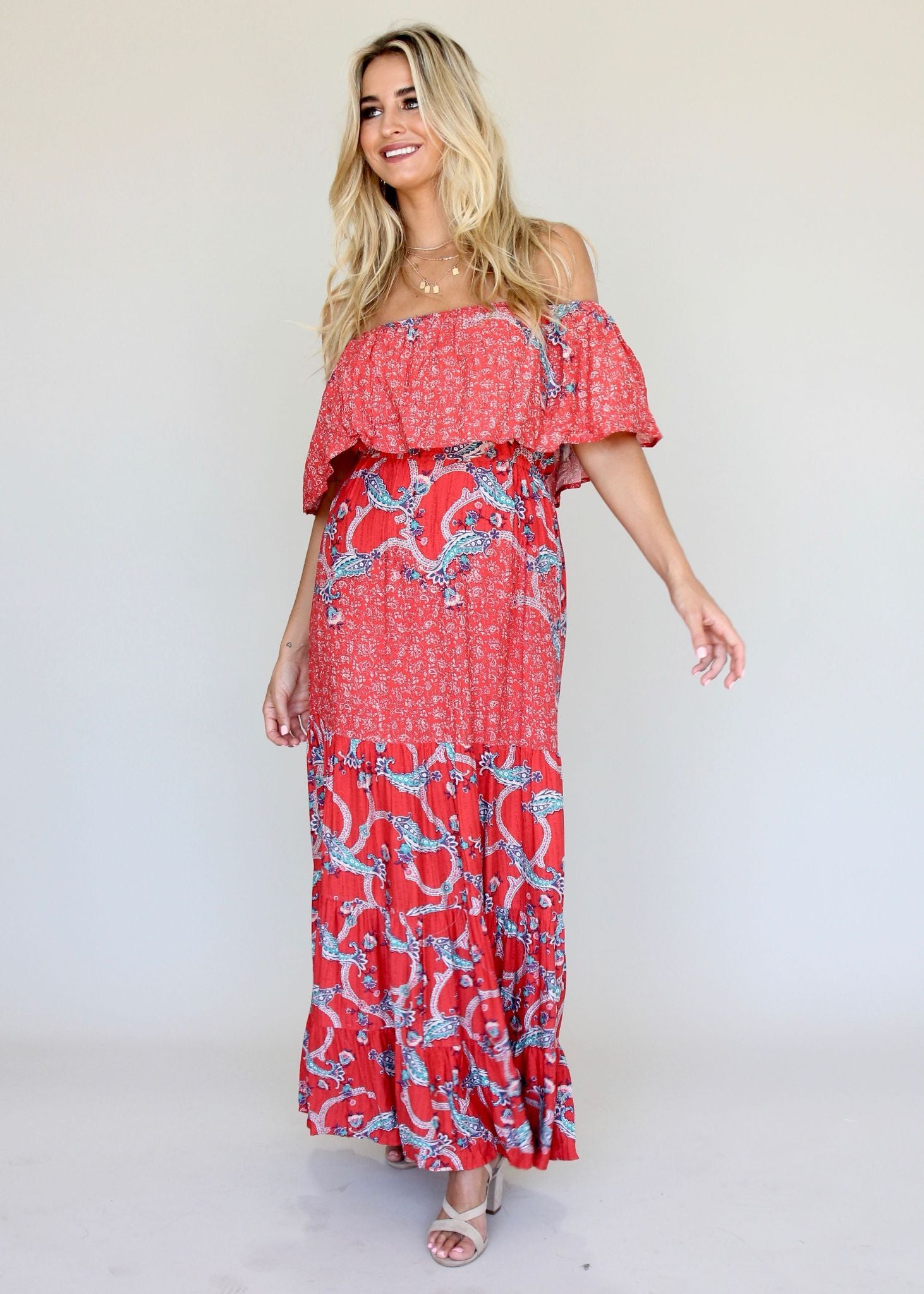 Power Of Colour Dress - Red Paisley
