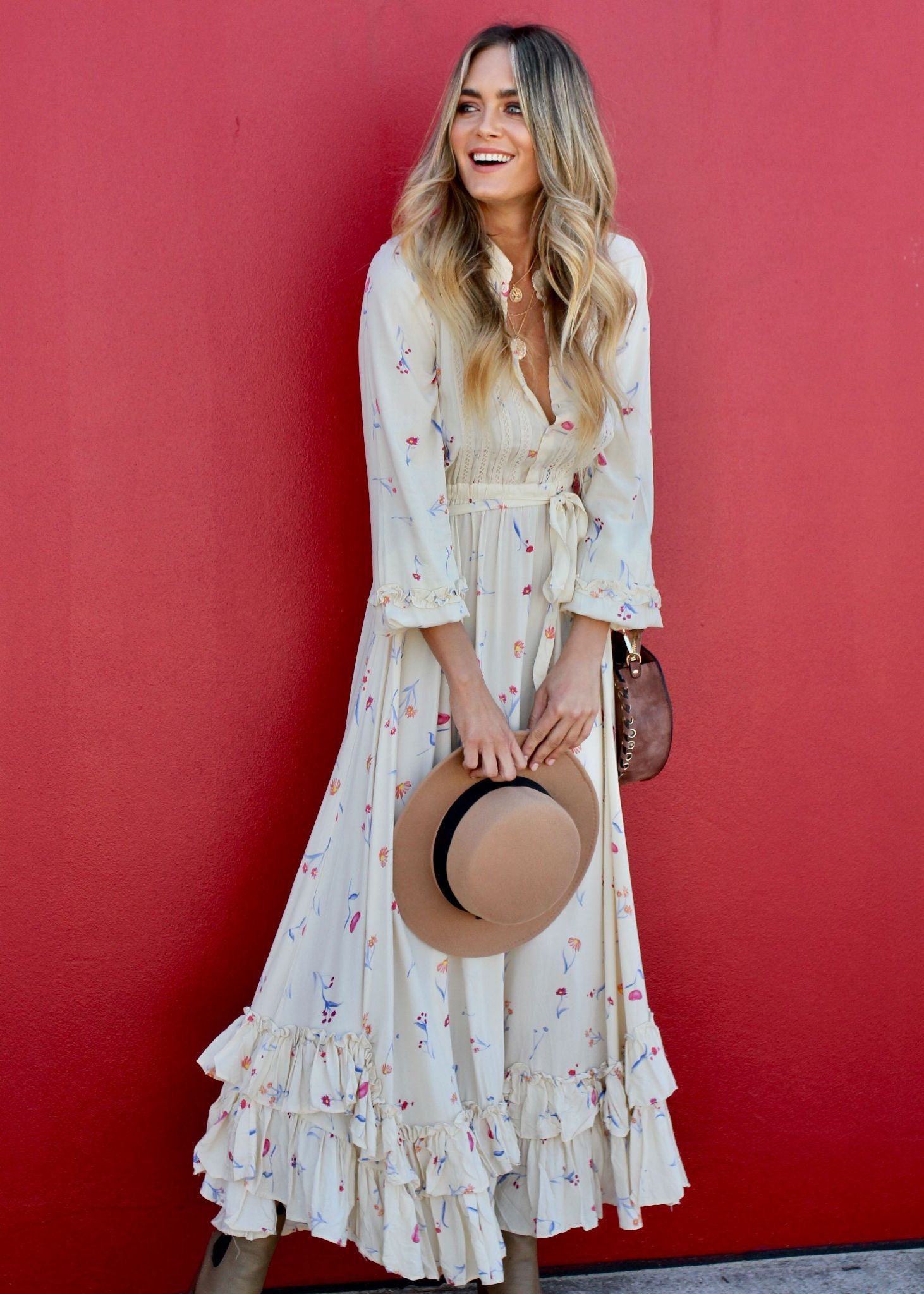 Roxanne Maxi Dress w/ Tie - Atlas