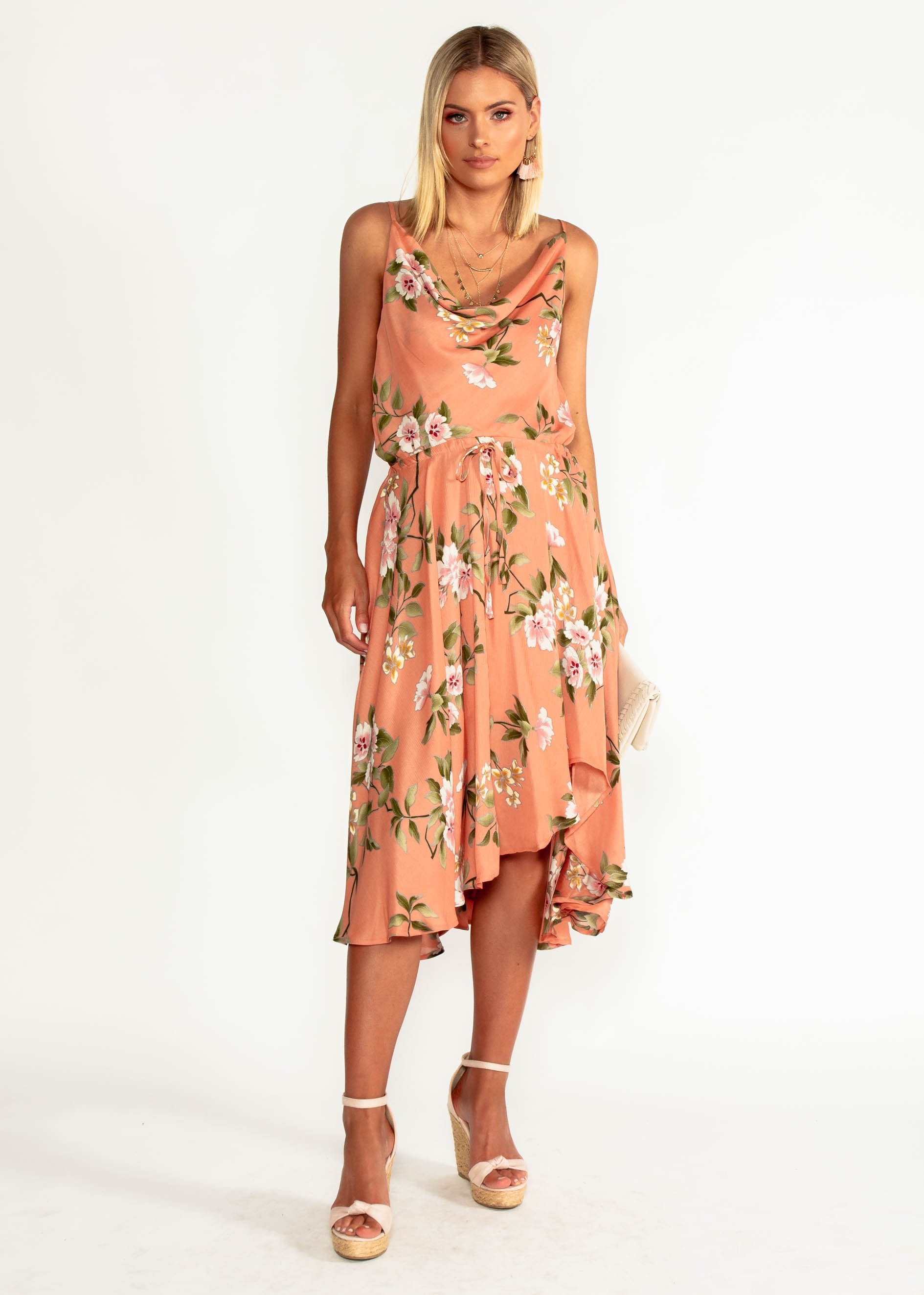 In A Million Midi Dress - Peach Floral