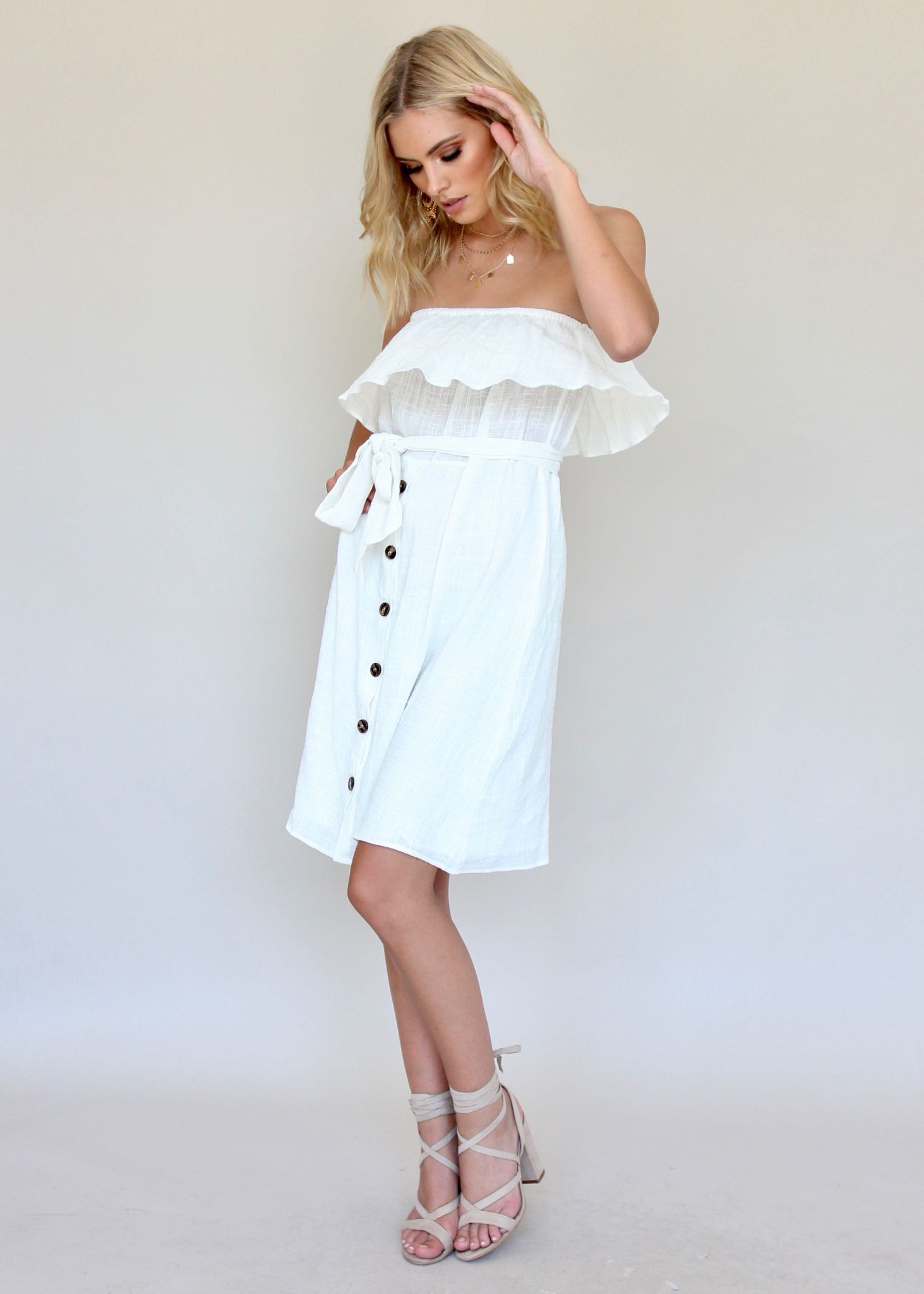 Fall Together Dress - White