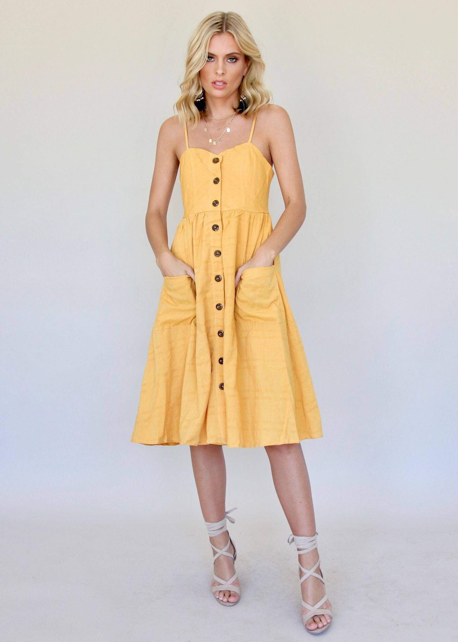 Utopia Midi Dress - Honey