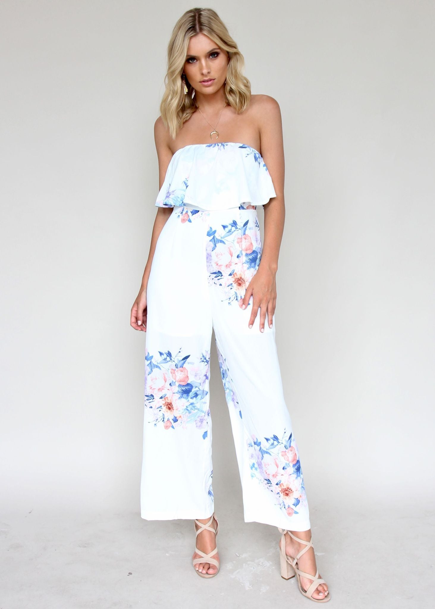 Burning Sun Strapless Pantsuit - Pastel