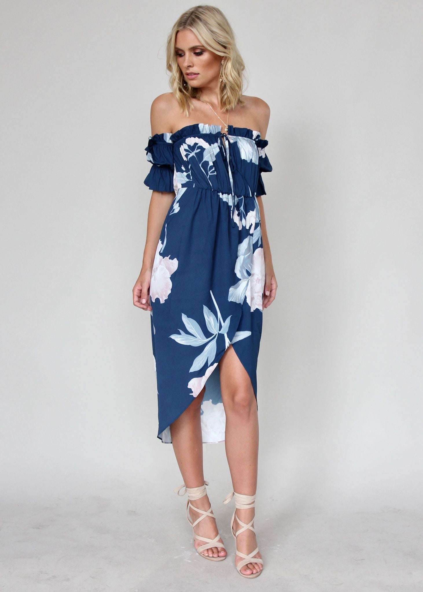 Kiss & Tell Midi Dress - Lapis