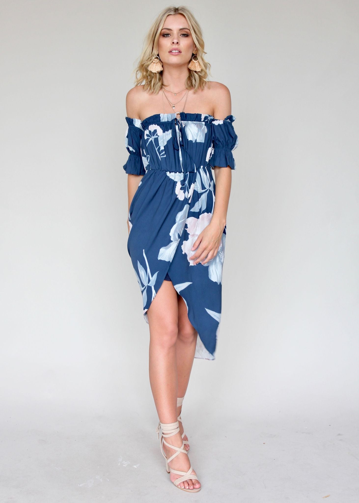 Kiss & Tell Midi Dress - Lapis