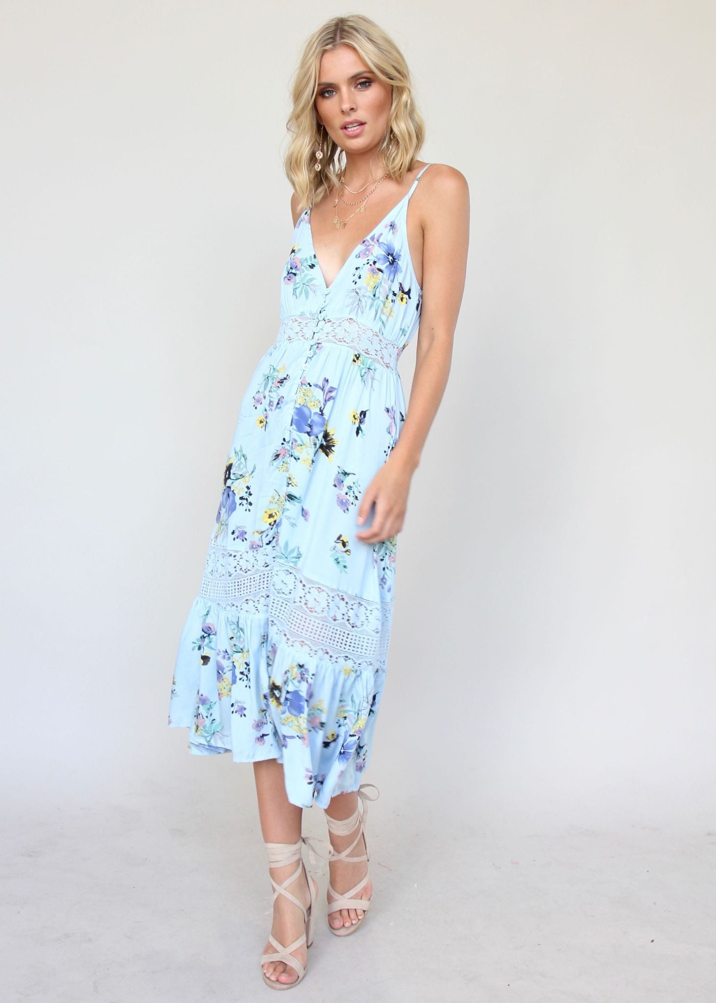About The Weekend Midi Dress - Light Blue