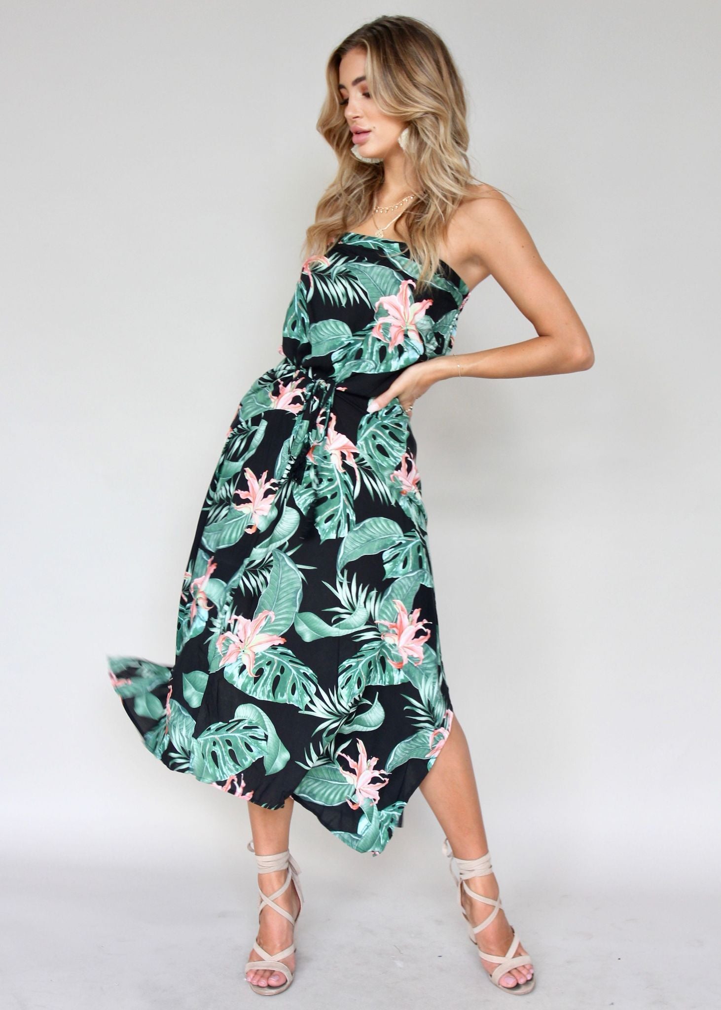 New Freedom Strapless Dress - Black Florida