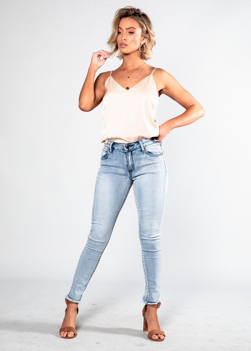 Zalia Mid Rise Jeans - Light Blue
