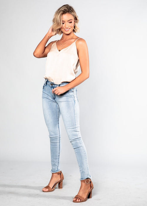 Zalia Mid Rise Jeans - Light Blue