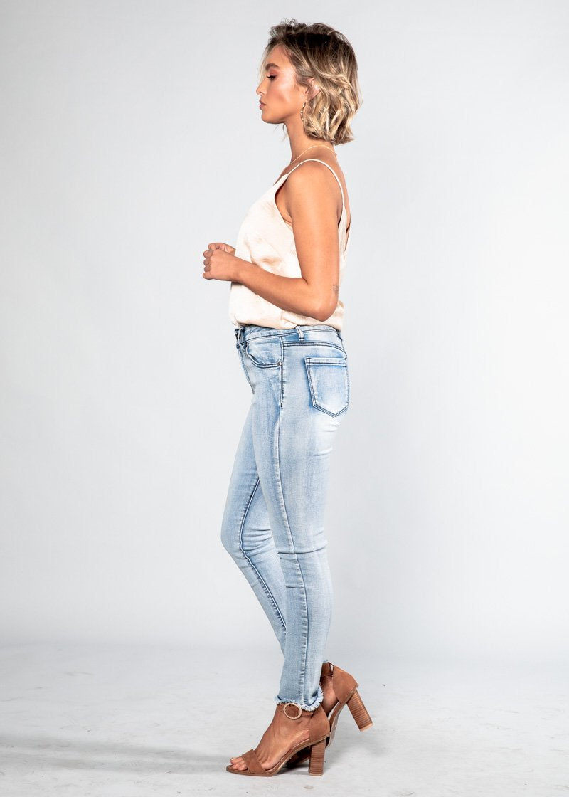 Zalia Mid Rise Jeans - Light Blue