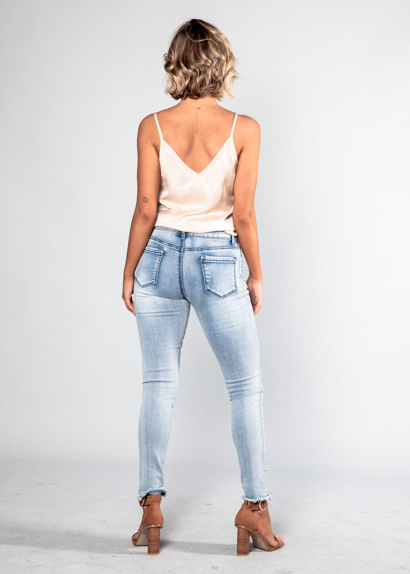 Zalia Mid Rise Jeans - Light Blue