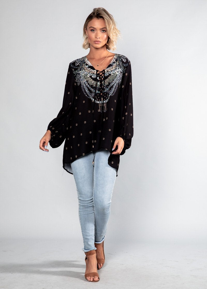Monteverde Blouse - Black Jewel