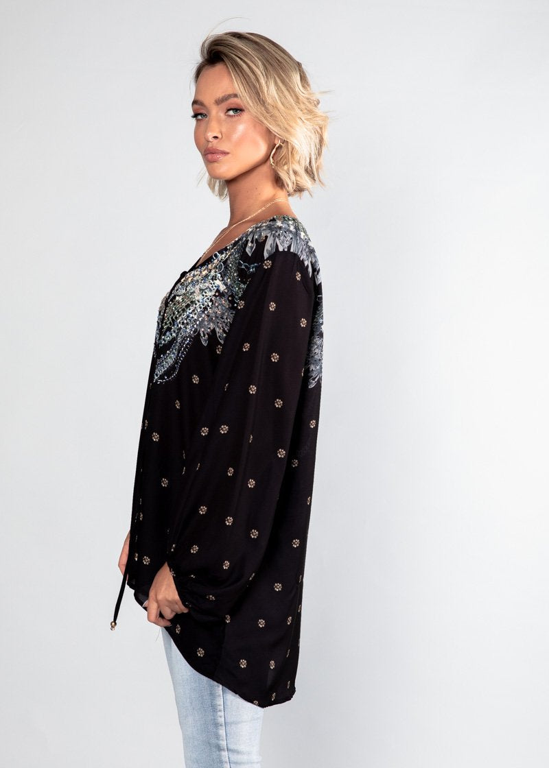 Monteverde Blouse - Black Jewel
