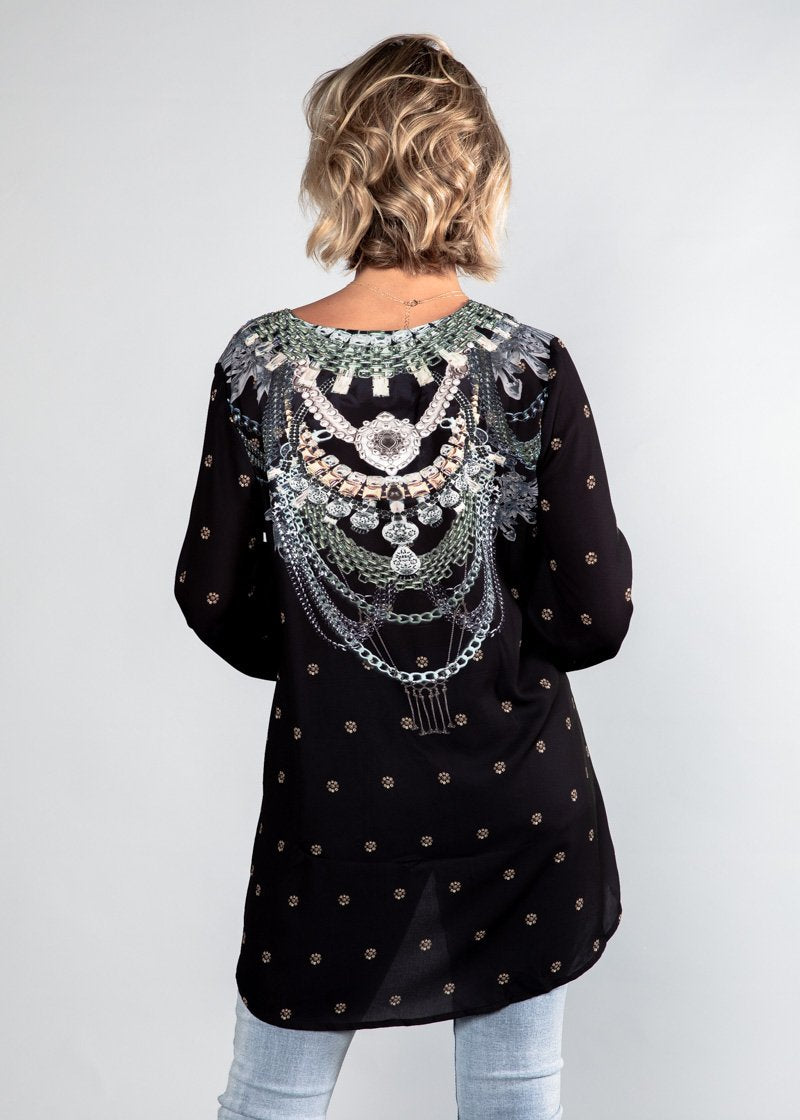 Monteverde Blouse - Black Jewel