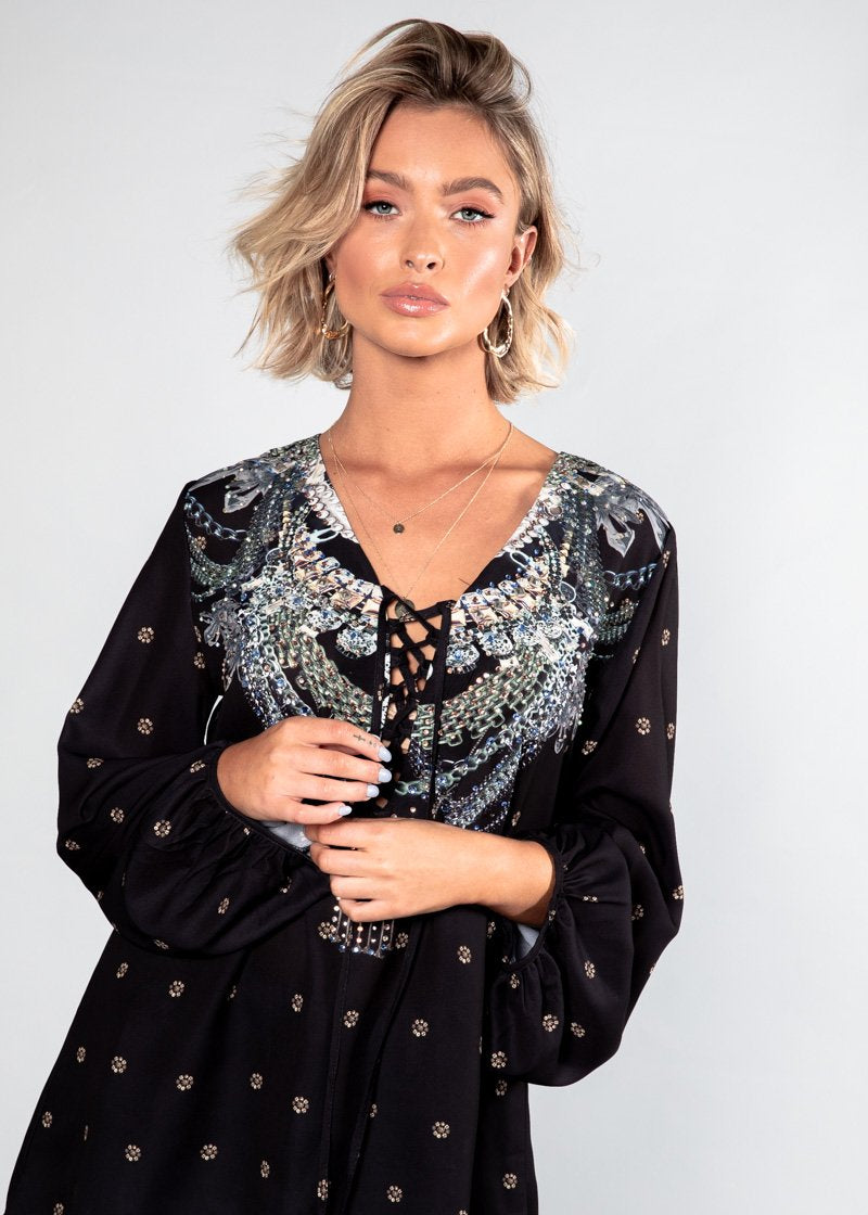 Monteverde Blouse - Black Jewel