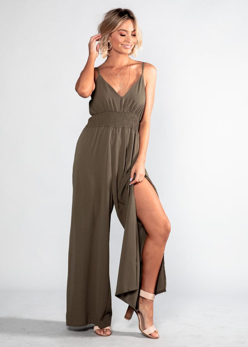 Escaping Fate Pantsuit - Khaki