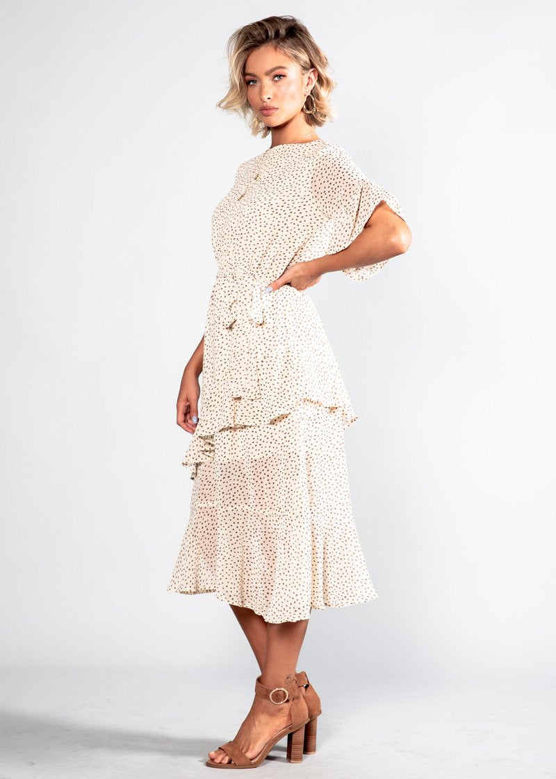 Marmont Midi Dress w/ Tie - Cream