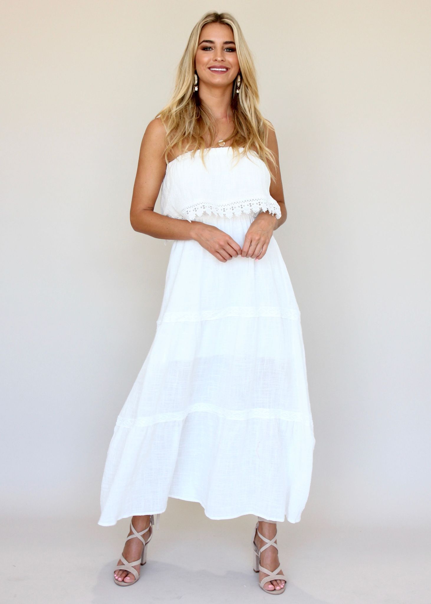 Loved & Adorned Maxi Dress - White