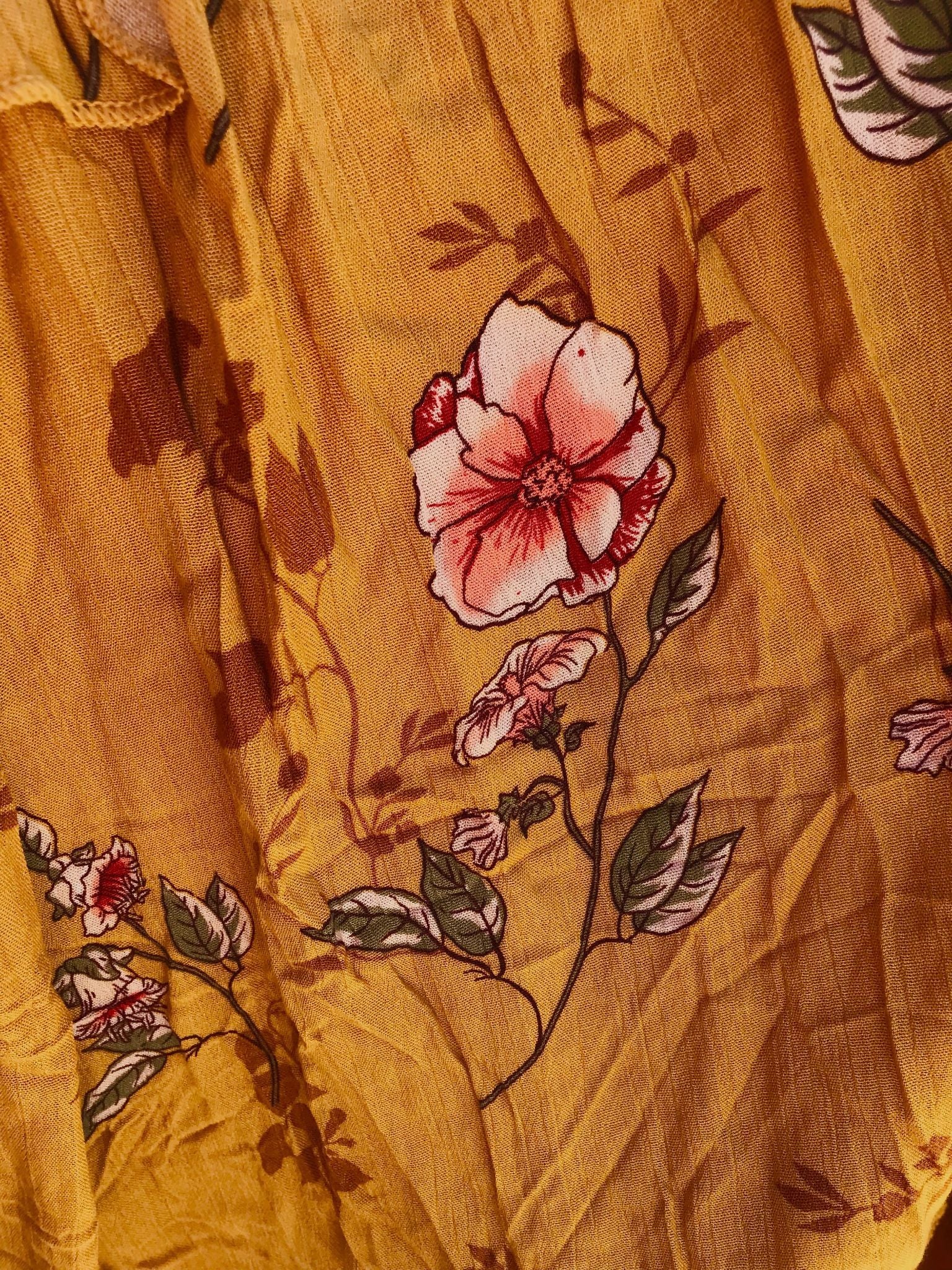 Lucina Strapless Dress - Mustard Floral