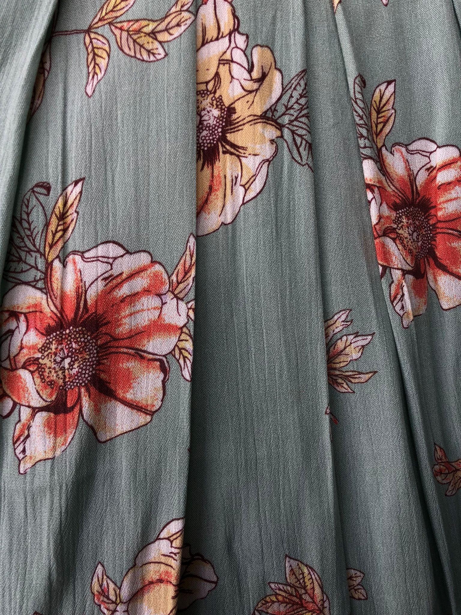By My Side Swing Dress - Sage Floral