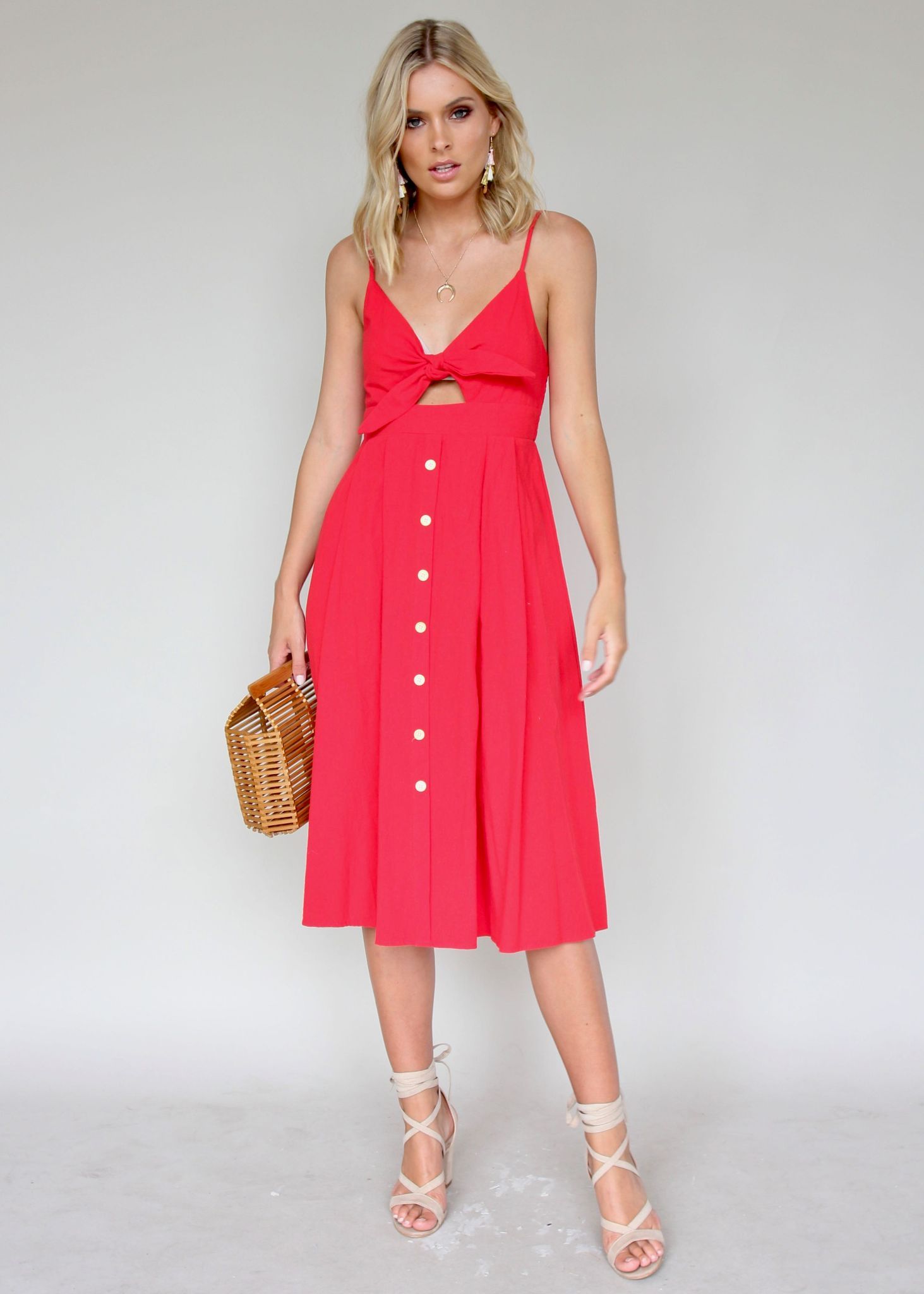 Big City Midi Dress - Red