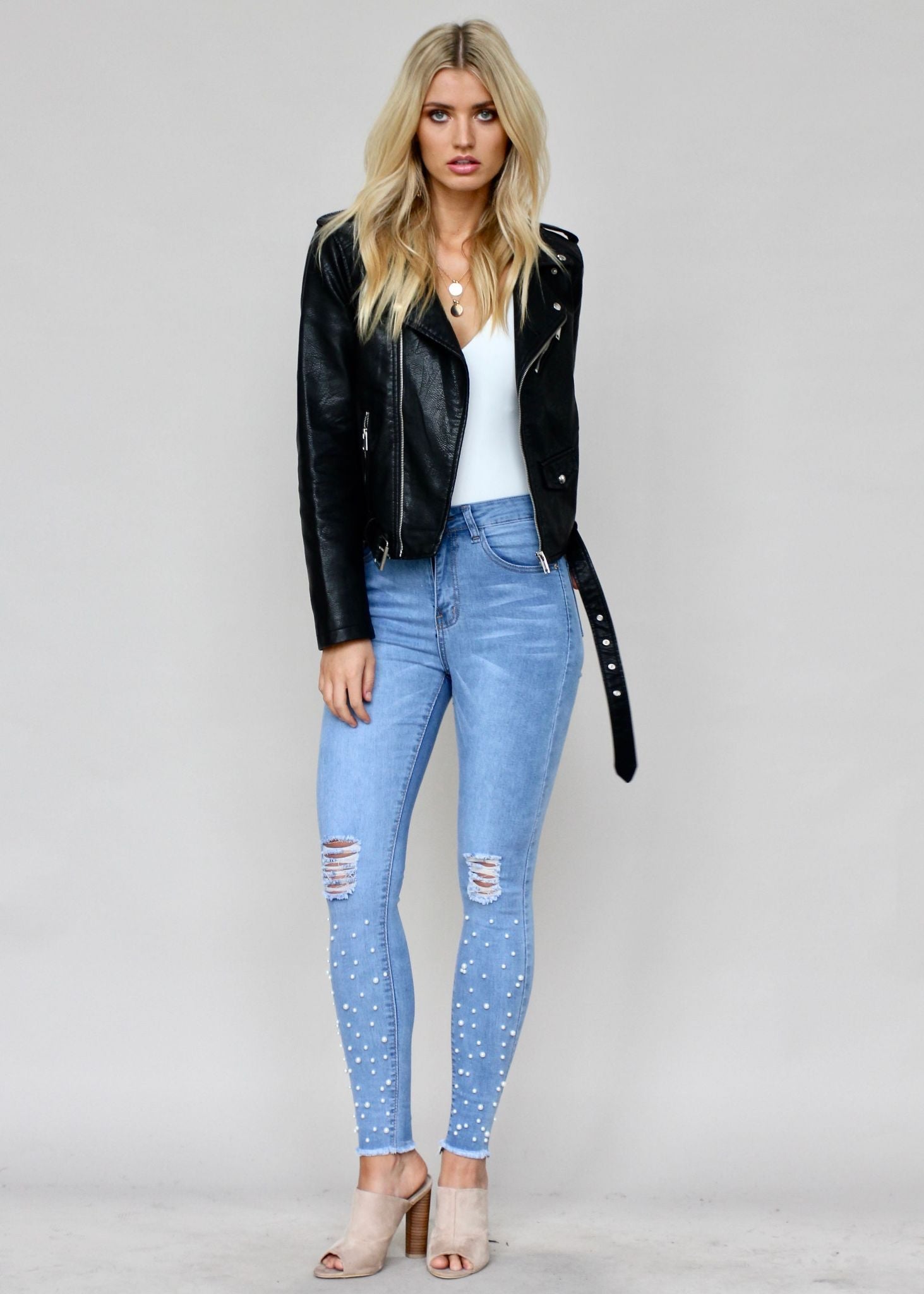 Love Always Pearl Jeans - Light Blue