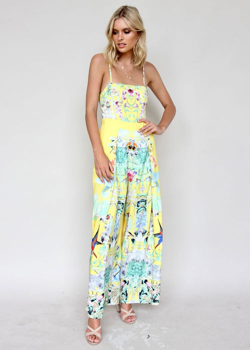 Walk On By Pantsuit - Yellow Tribal