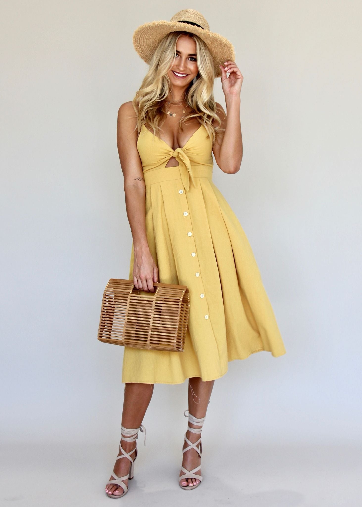 Big City Midi Dress - Butterscotch