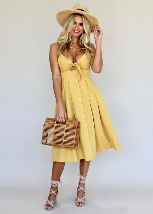 Big City Midi Dress - Butterscotch