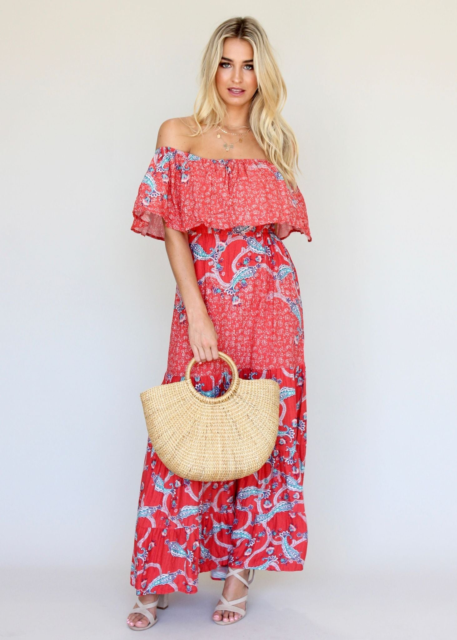 Power Of Colour Dress - Red Paisley
