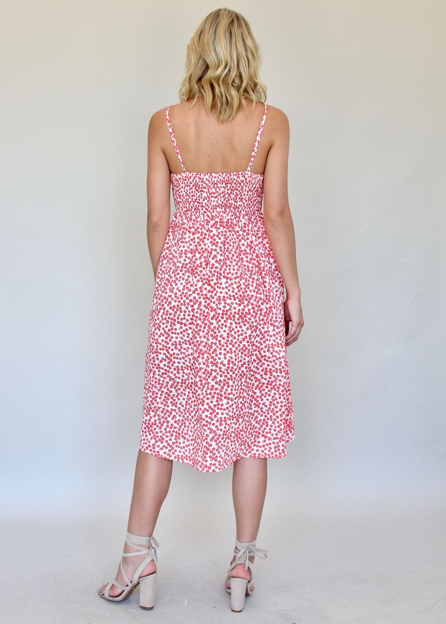Big City Midi Dress - Red/White