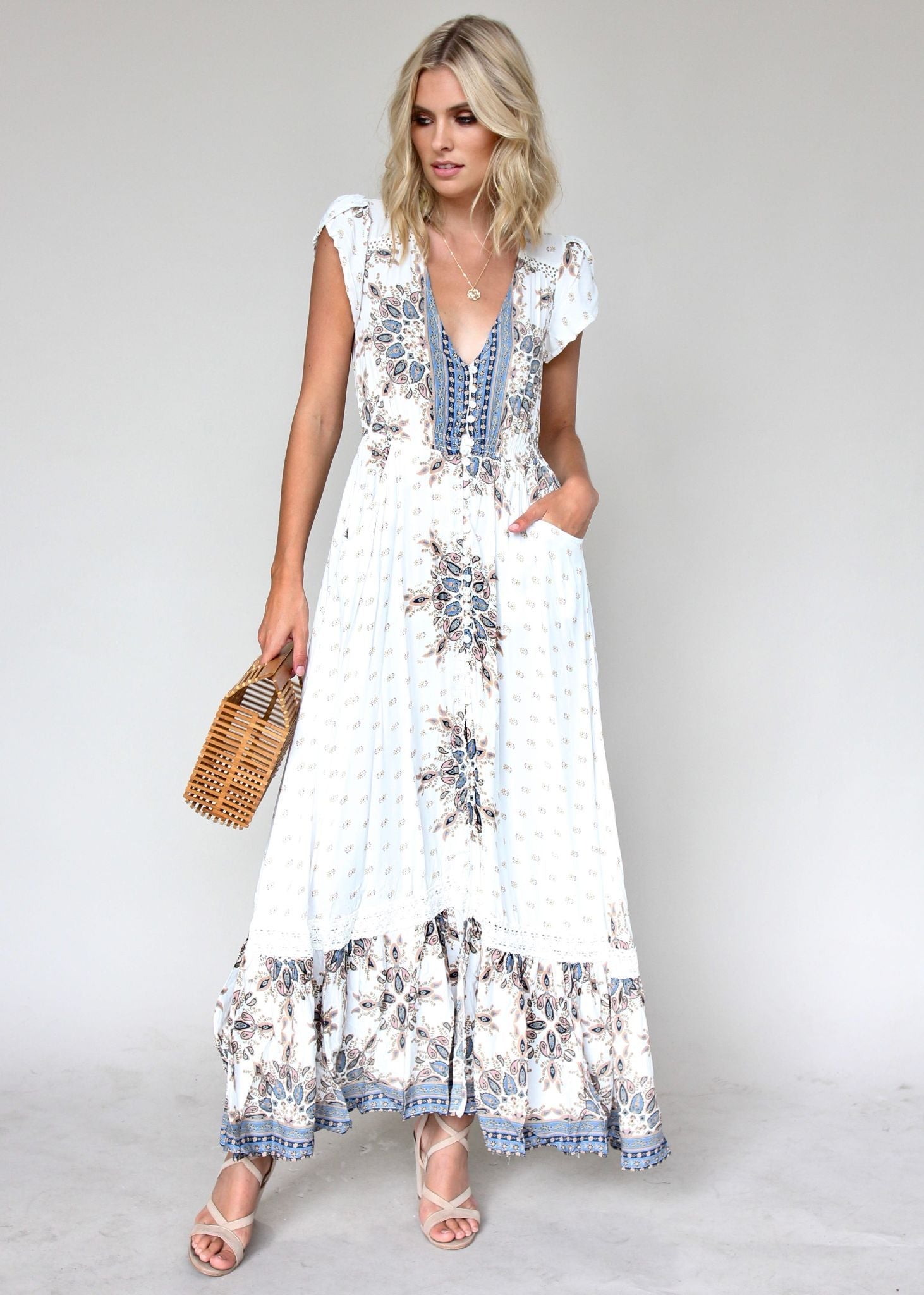 Carmen Maxi Dress - Gemstone