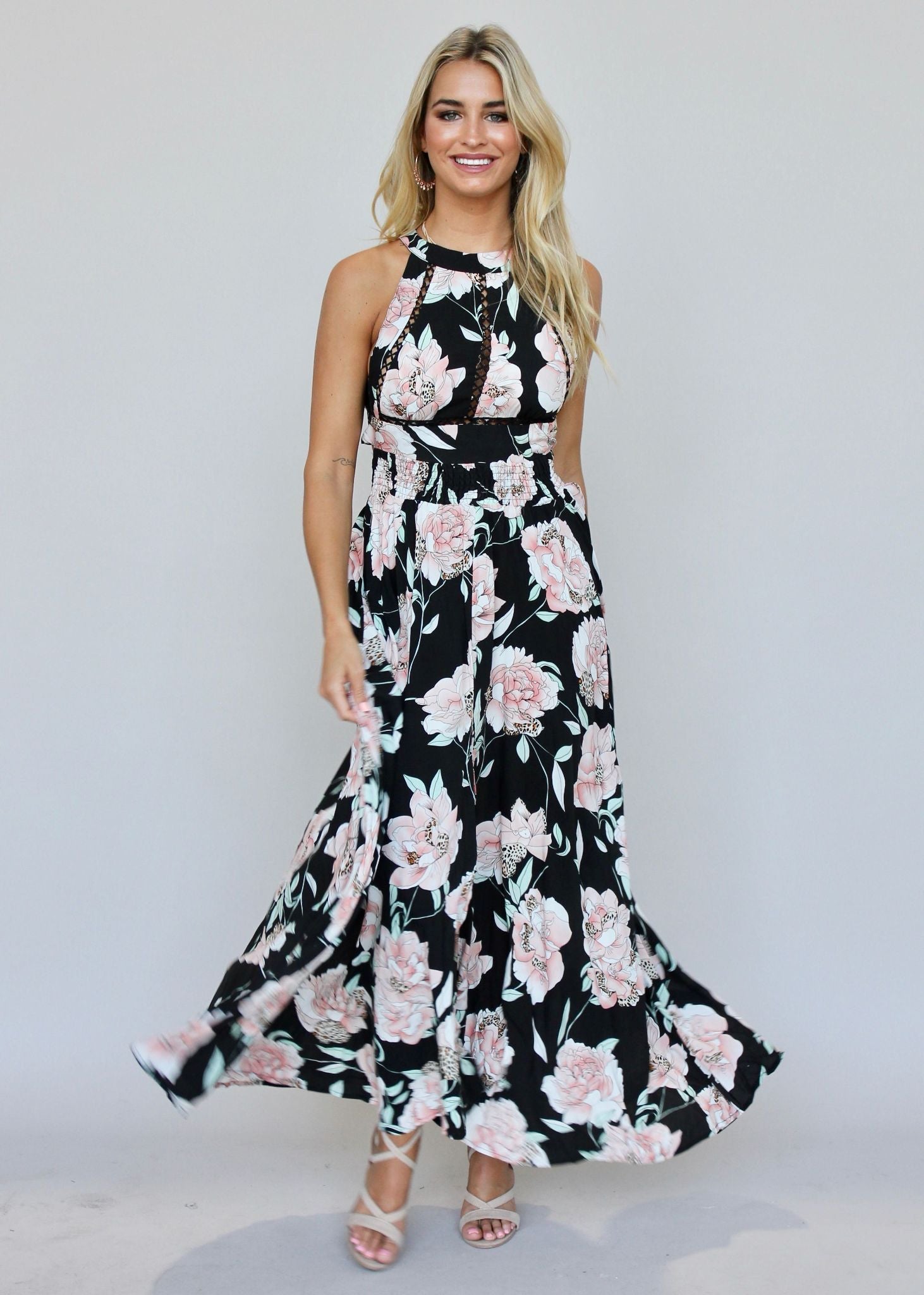 Break Of Dawn Maxi - Peach Wildflower