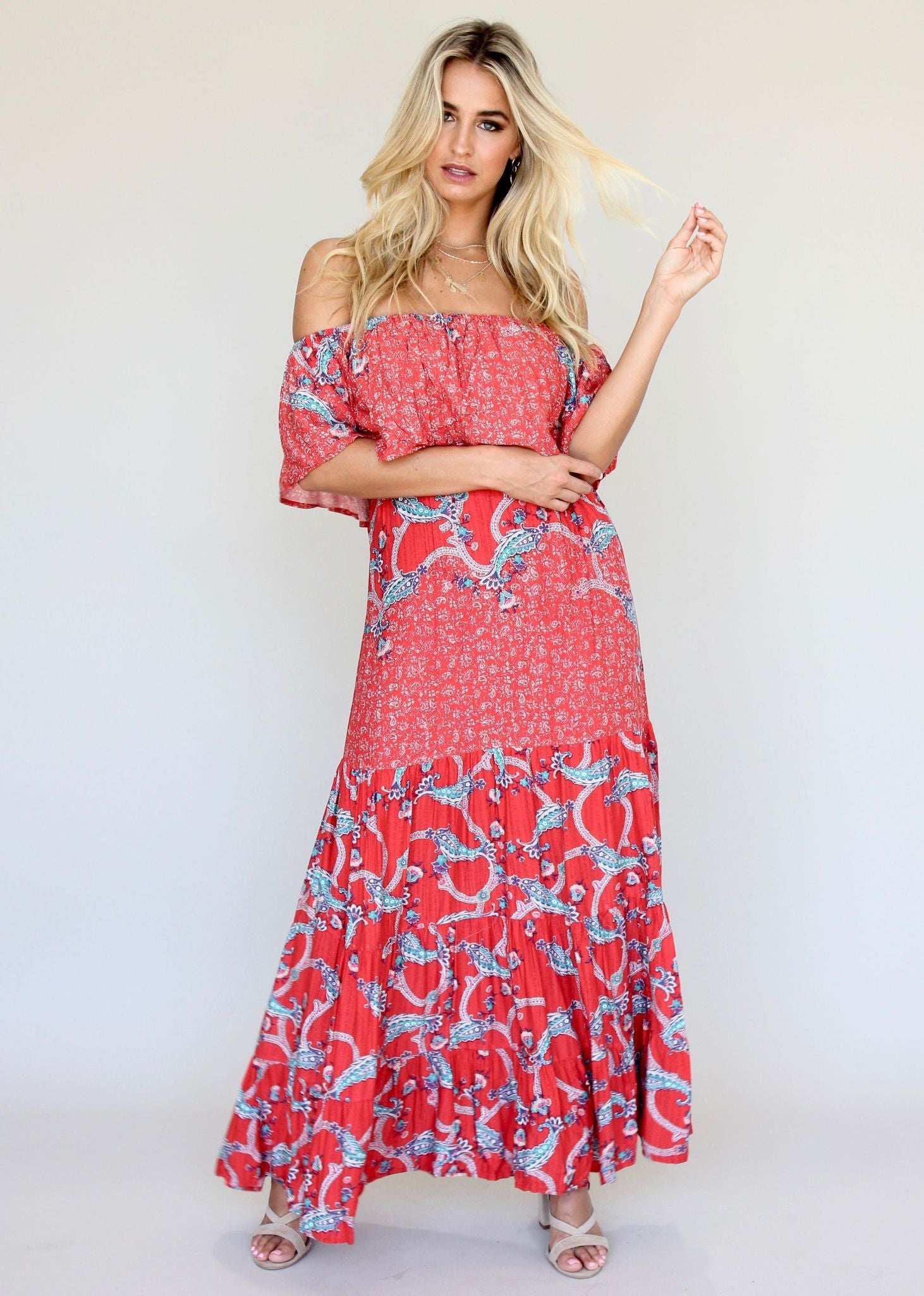 Power Of Colour Dress - Red Paisley