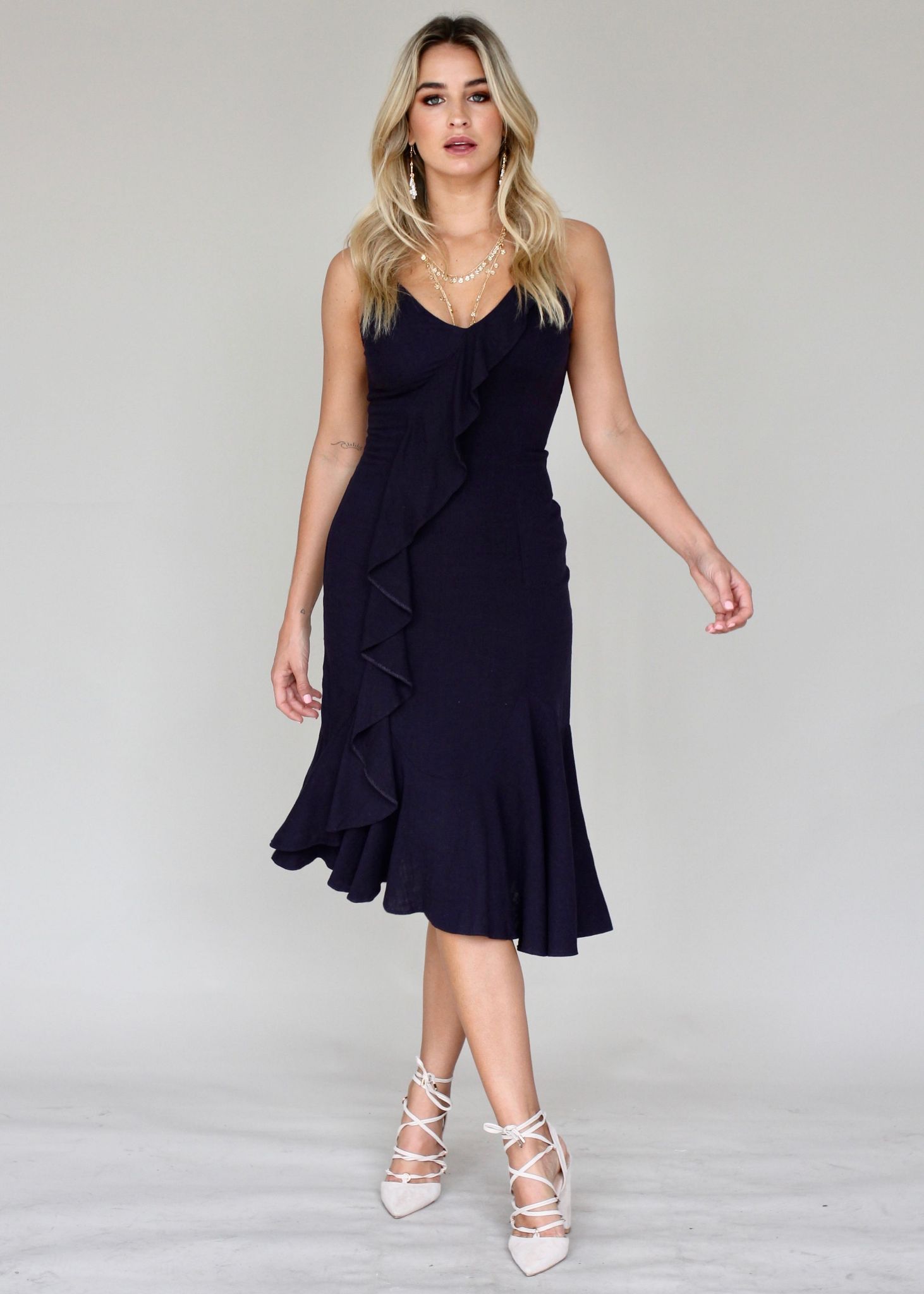 Leela Midi Dress - Navy