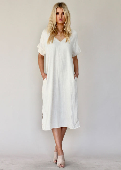 Get Right Midi Dress - Beige