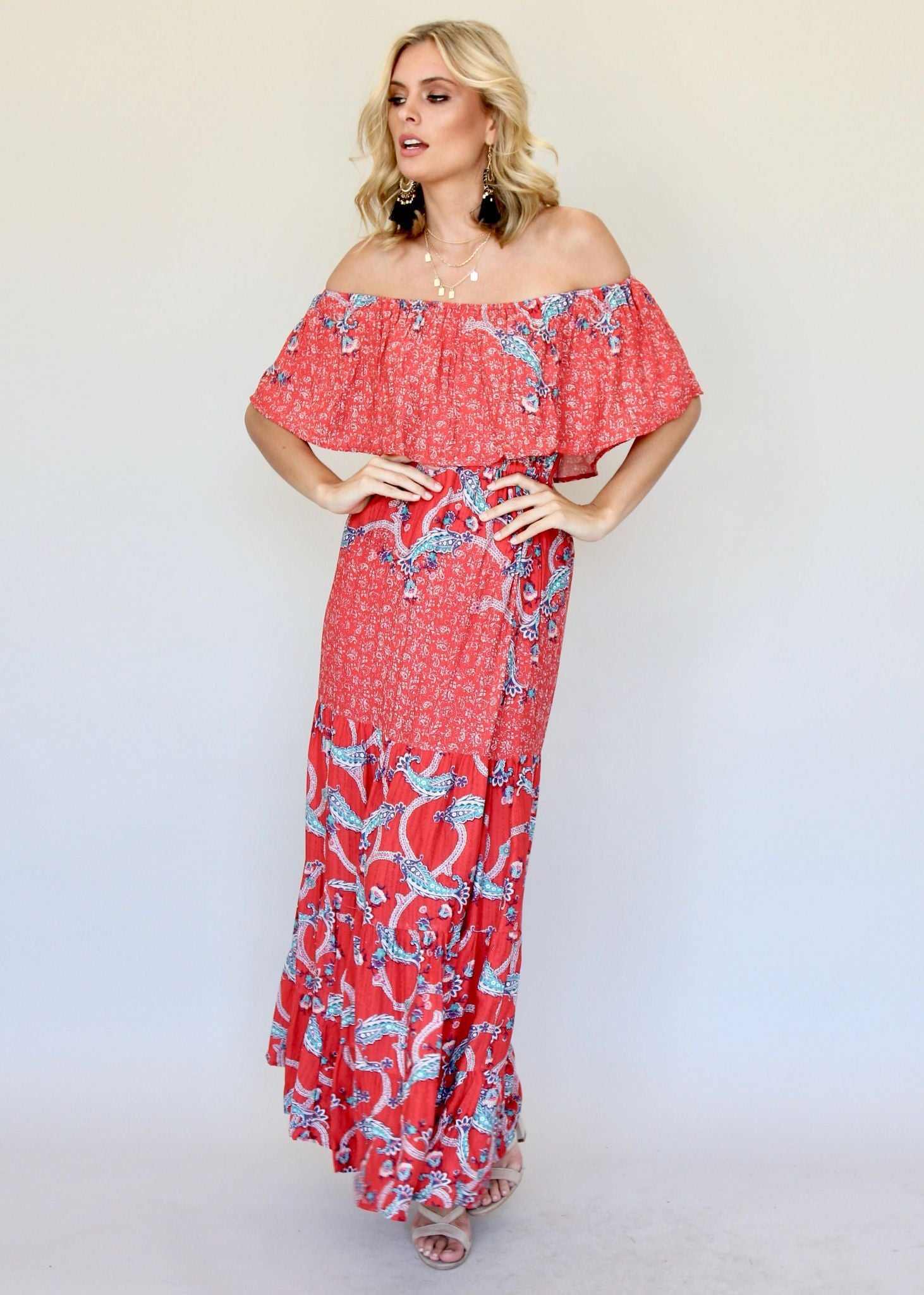 Power Of Colour Dress - Red Paisley