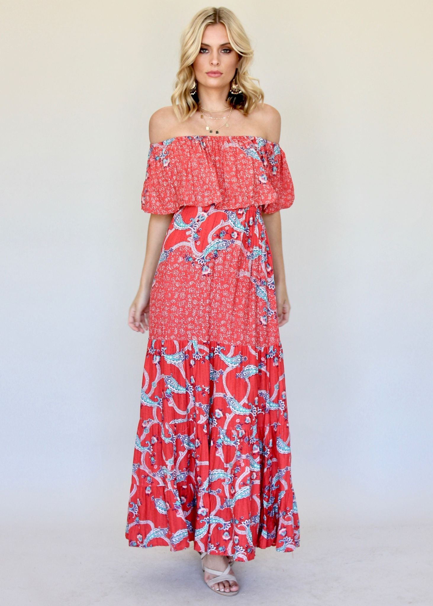 Power Of Colour Dress - Red Paisley