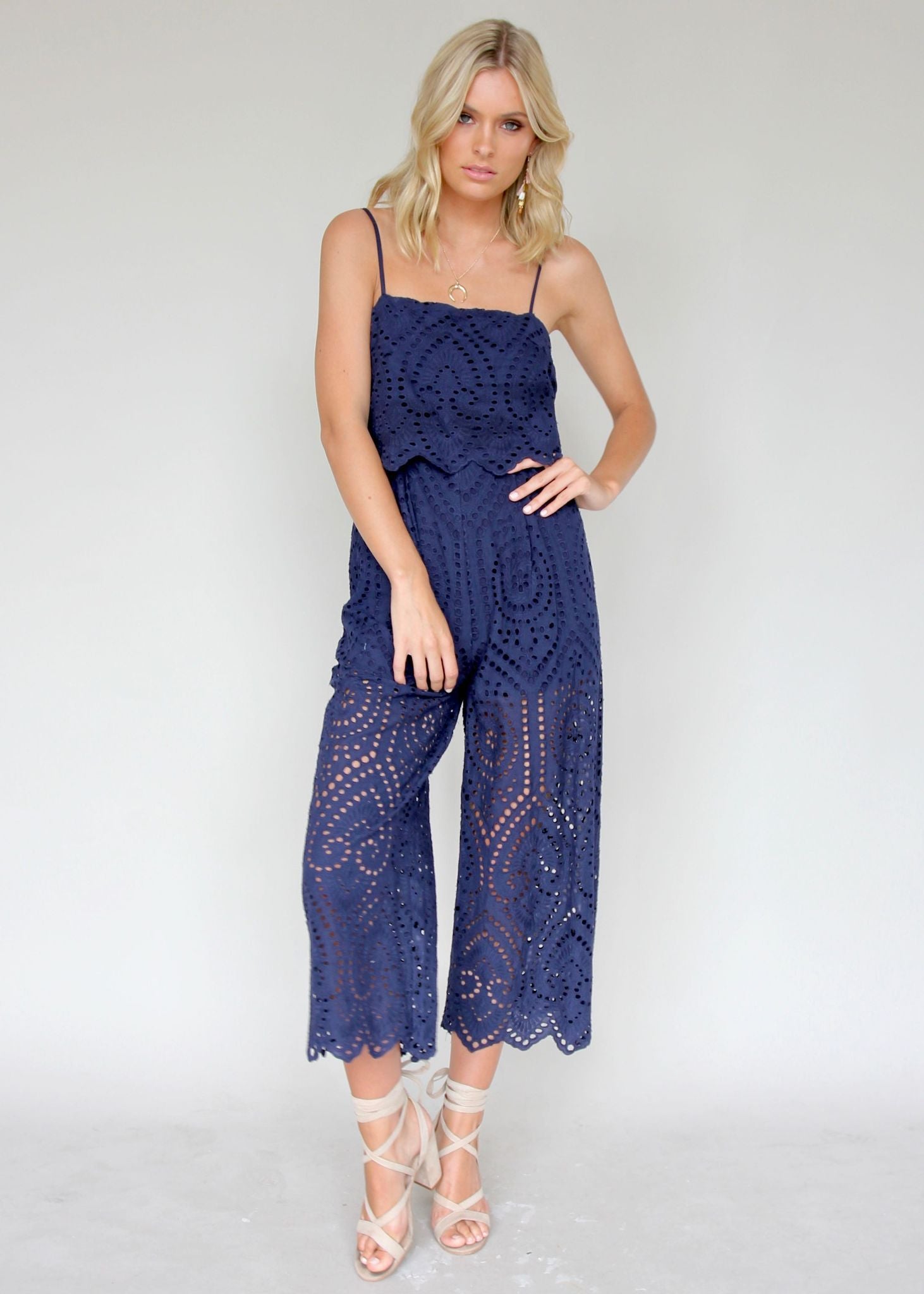 Change Of Heart Pantsuit - Navy