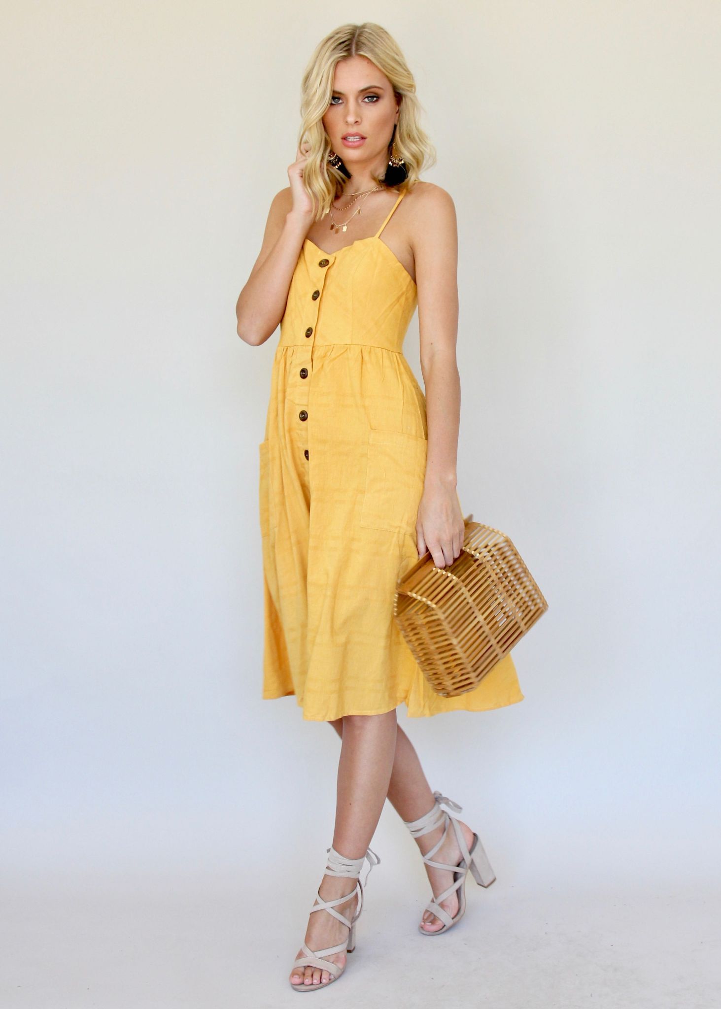 Utopia Midi Dress - Honey