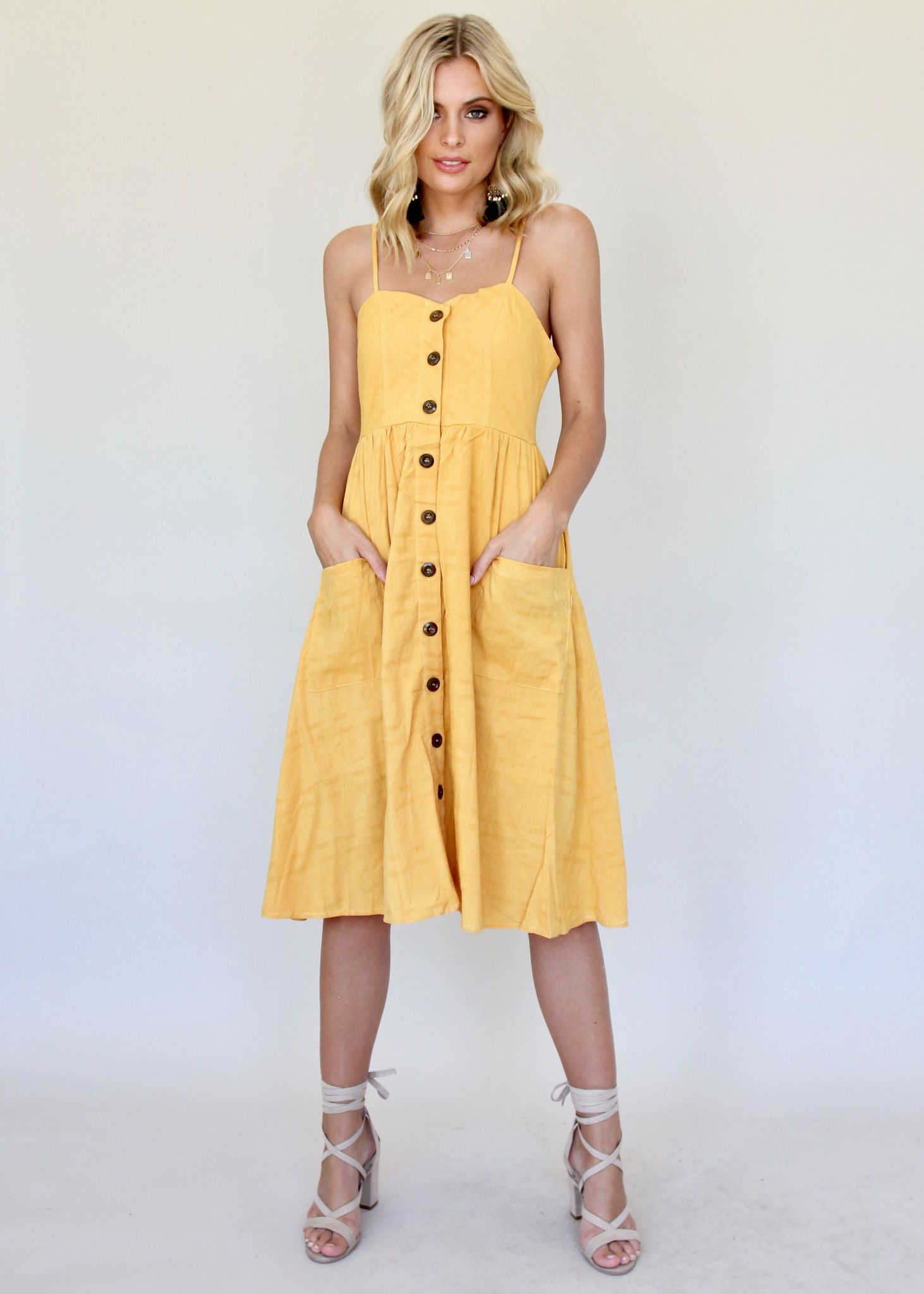Utopia Midi Dress - Honey